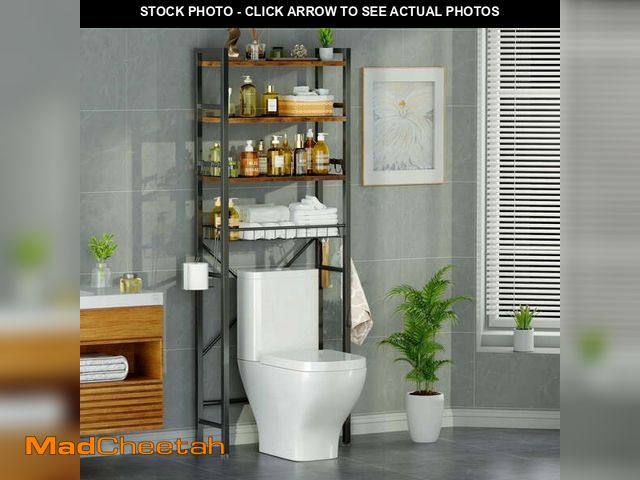 Lot 74-14369612 - Capri Over The Toilet Storage Shelf, 4-Tier Freestanding Bathroom Organizers and Storage, above Toil...