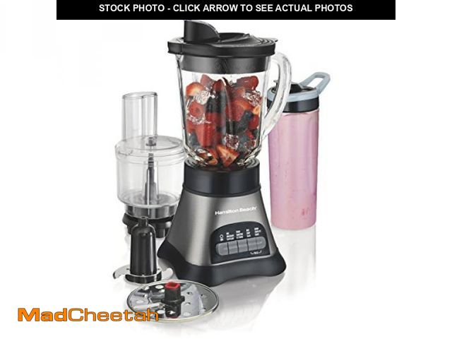 Lot 74-12028760 - Hamilton Beach Blender and Food Processor Combo for Shakes &amp; Smoothies, With 3 Cup Electric Food...