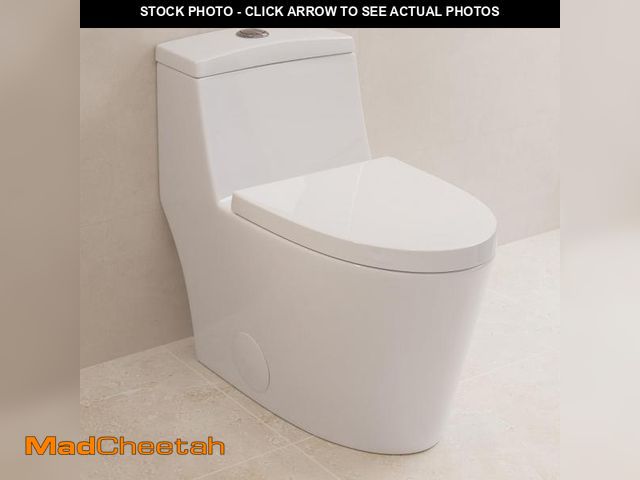 Lot 74-12387502 - Deer Valley Elongated One Piece Toilet with Soft Close Seat, Dual Flush (1.1/1.6GPF) High-Efficiency...