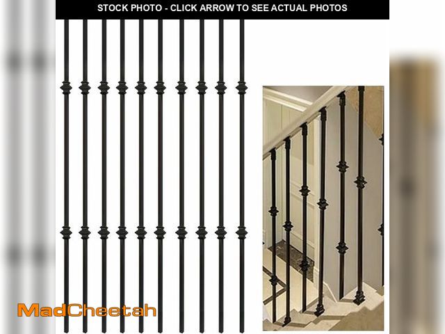 Lot 74-13696929 - MyeMdan 10 Pcs Wrought Iron Balusters, Hollow Double Knuckle Balusters, 1/2"" x 44"" Iron Baluster f...