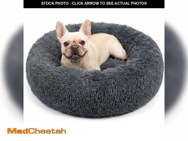 Lot 74-13583779 - Calming Donut Dogs Beds for Medium Dogs up to 45 lb,30inch Anti-Slip Plush Round Dog Bed with Raised...
