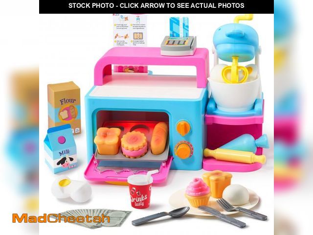 Lot 74-12309071 - lalalark Bakery Shop Pretend and Play Toddler Toy with Light &amp; Sound Oven, Realistic Mixer, Colo...