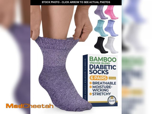 Lot 74-11555094 - Pembrook Bamboo Viscose Diabetic Socks for Women &amp; Men - 6 Pairs Ankle Socks for Swollen Feet  N...