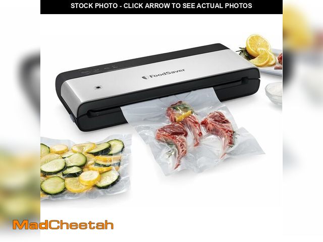 Lot 74-13733734 - FoodSaver PowerVac Compact Vacuum Sealing Machine Stainless Steel &amp; Black Vertical Storage VS015...