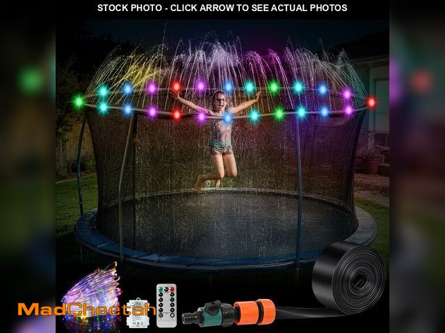Lot 74-14053787 - Trampoline Sprinkler with Lights - 16 Colors LED Trampoline Water Sprinkler, Remote Control Waterpro...