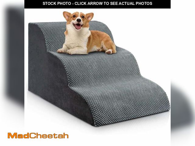 Lot 74-14585161 - Dog Stairs for Small Dogs, 3-4-Step Dog Ramp for Bed , Dogs Steps for Bed, Couch, Pet Stairs with No...