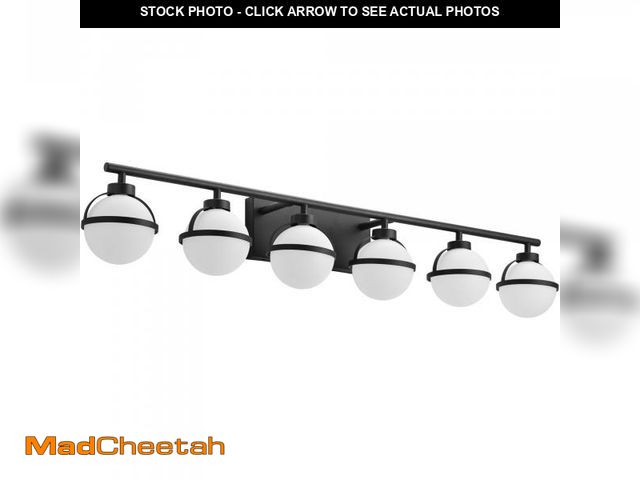 Lot 74-12148715 - SOLFART Black Bathroom Light Fixtures 6 Lights Vanity Lights for Mirror Bathroom Above Mirror Modern...