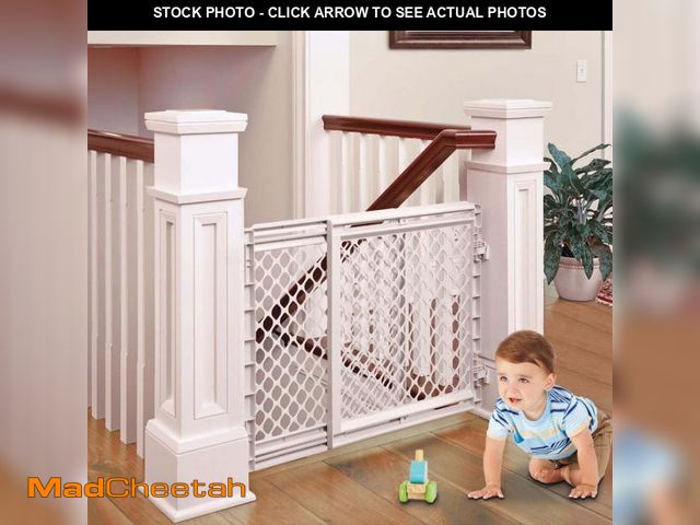 Lot 74-12426111 - Toddleroo by North States 27 -41  Stairway Secure Baby Safety Gate  Soft White Plastic - USED