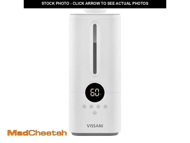 Lot 74-12989618 - Vissani 1.5 Gal. Ultrasonic Humidifier 360 Degree Turning Dual Nozzle Cool Mist for Medium Room in W...