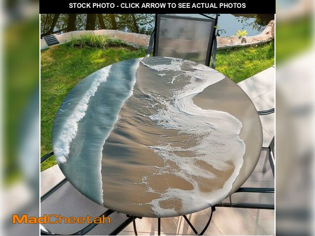 Lot 74-14054860 - Yesad Elastic Tablecloth for Round Tables, 42"-46" Sea Round Table Cloths with Waterproof, Fitted Ta...