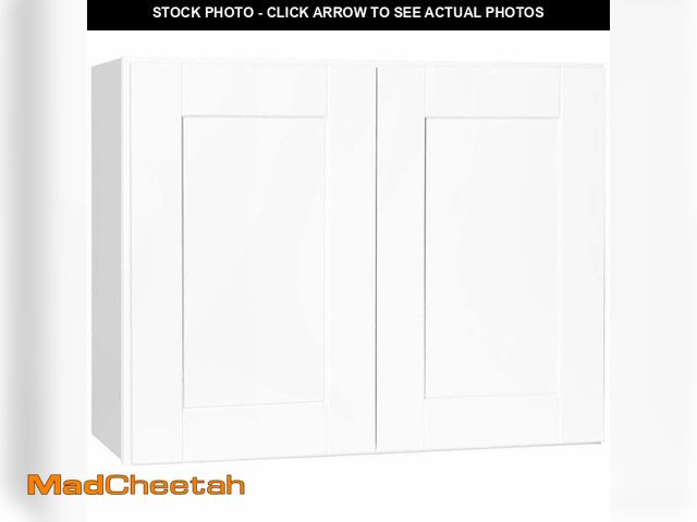 Lot 74-13286384 - Hampton Bay Shaker 30 in. W x 12 in. D x 24 in. H Assembled Wall Bridge Cabinet in Satin White - UNU...