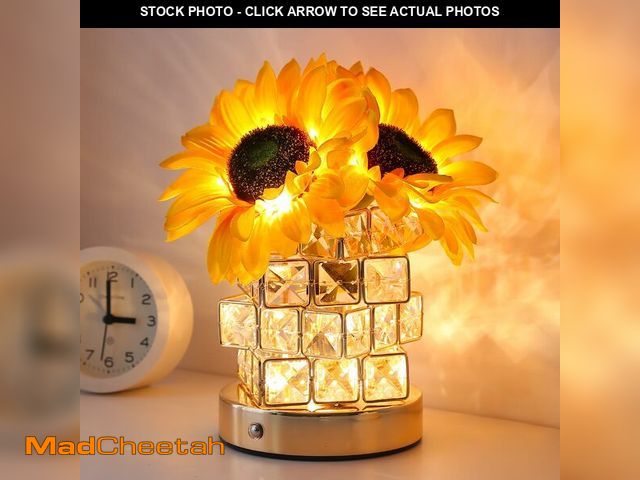 Lot 74-12698093 - AMWGIMI Sunflowers Flower Lamp,Rechargeable Cordless Touch Table Lamp,3-Colour Infinitely Dimming Sm...