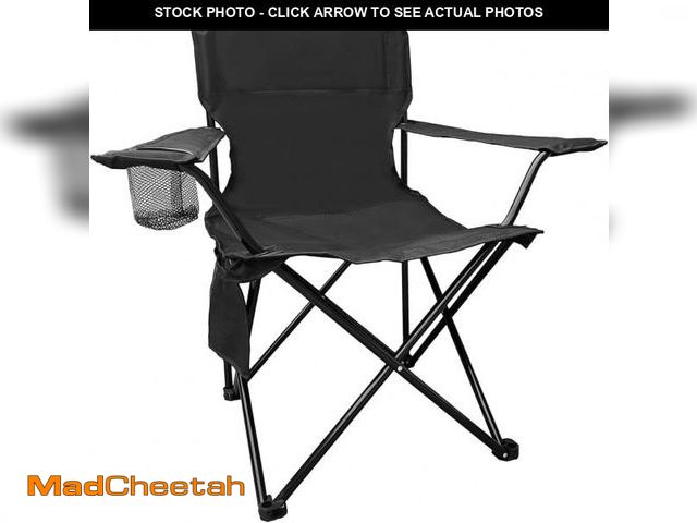 Lot 74-12096452 - SAILARY Folding Camping Collapsible Chairs Heavy Duty Lawn Chair with Cooler Bag, Storage Pocket, Wa...