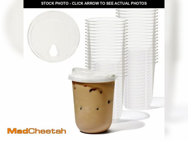 Lot 74-14273303 - TOSSWARE NATURAL 16oz Arc Bundle - Plant Based 98mm Clear Cold Cups + Sip Lids - Plastic Alternative...
