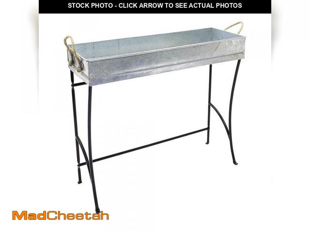 Lot 74-12495123 - ACHLA DESIGNS 27 in. Tall Black Powder Coat Iron Stylish Trestle Indoor/Outdoor Plant Stand - UNUSED