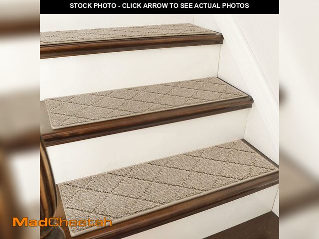 Lot 74-14265988 - COSY HOMEER Edging Stair Treads Non-Slip Carpet Mat 28inX9in Indoor Stair Runners for Wooden Steps, ...