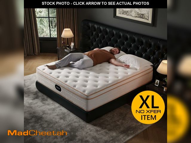 Lot 74-12895324 - HIRELIX King Size Mattress 12 Inch, Medium Firm with Memory Foam and Individually Wrapped Pocket Coi...