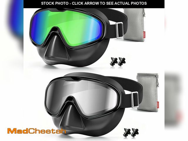 Lot 74-14144274 - Aegend 2PCS Swim Goggles with Nose Cover,Adult Swimming Goggles with Fabric Strap,Wide View No Leaki...