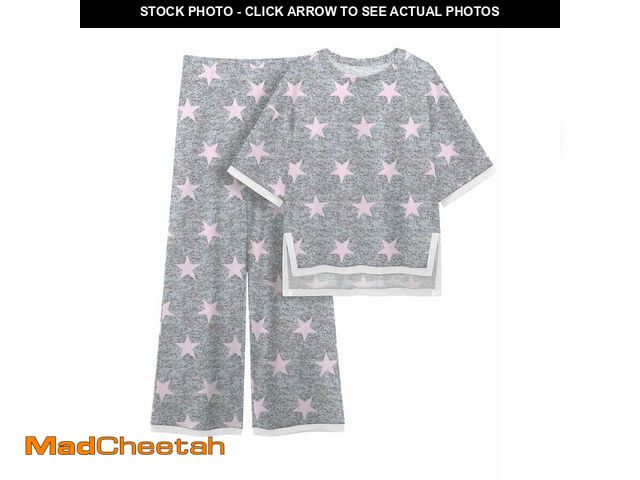 Lot 74-13819282 - MINTREUS Women's Cotton 2-Piece Loungewear Short-Sleeve Round-Neck Pullover Top Wide-Leg Pants Women...