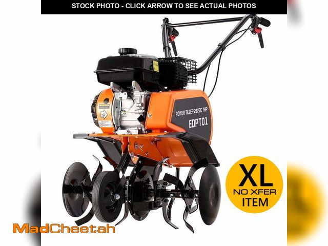 Lot 74-14353302 - Efurden Gas Tiller Cultivator, 7HP 212cc Gas Powered Engine Tiller Cultivator for Garden Lawn Soil C...