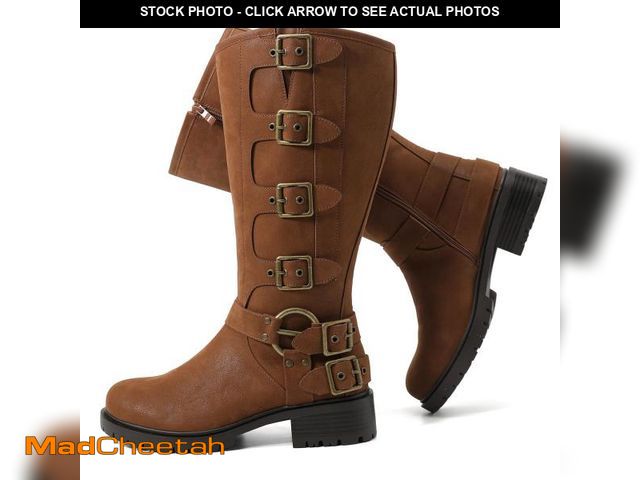 Lot 74-12343193 - Luoika Women's Extra Wide Calf Knee High Boots, Wide Width Round-Toe Blocked Heel Winter Tall Boots....