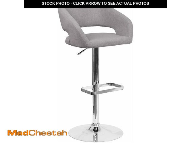 Lot 74-13844538 - Flash Furniture Erik Contemporary Adjustable Height Barstool with Footrest and Rounded Mid-Back, Uph...