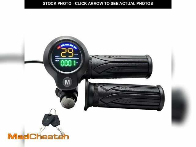 Lot 74-12700214 - Ebike Throttle with Round Color LCD Display Speed/Battery Level, Rubber Grip Ergonomic Design, Half ...