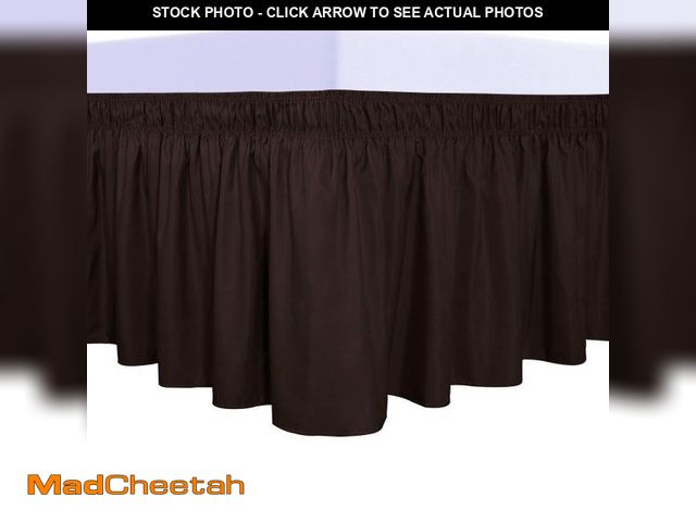 Lot 74-12119894 - PureFit Wrap Around Ruffled Bed Skirt with Adjustable Elastic Belt - 18 Inch Drop Easy to Put On, Wr...