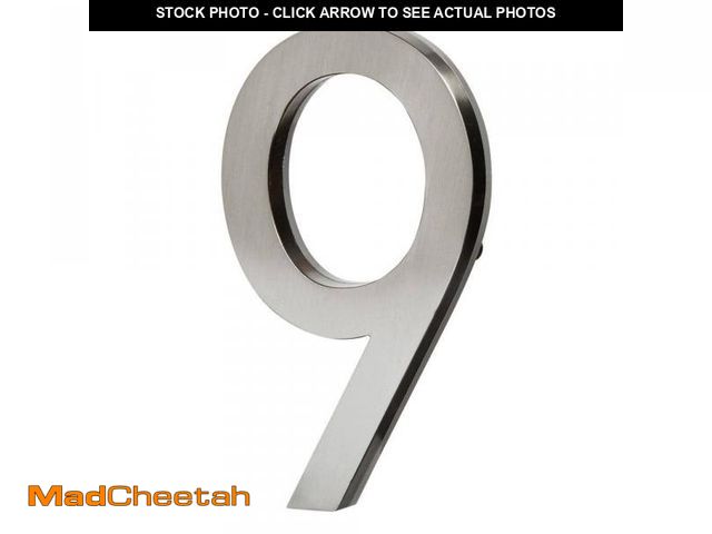 Lot 74-10528131 - 5 in. Satin Nickel LED Backlit House Number 9 - UNUSED