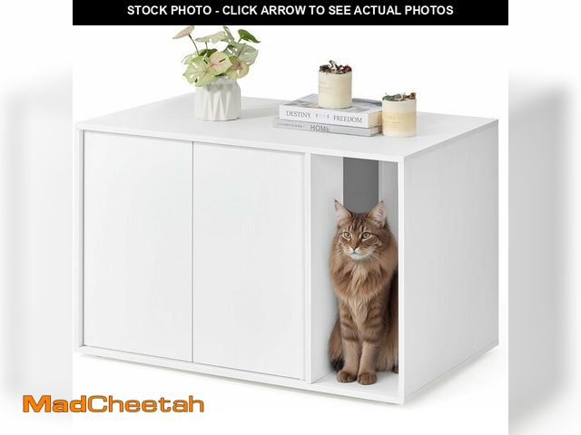 Lot 74-14067622 - SONGMICS HOME Cat Litter Box Enclosure, Superfast Toolless Assembly, Litter Box Furniture for Large ...