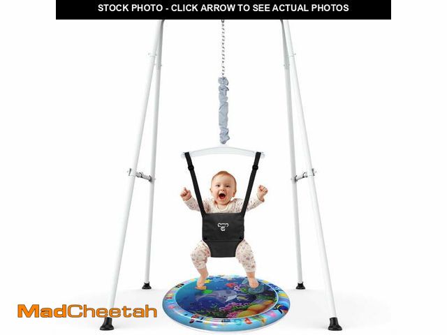 Lot 74-12668784 - G TALECO Baby Jumper with Stand, Doorway Activity Center for Infants 3-24 Months, Portable Safe Boun...