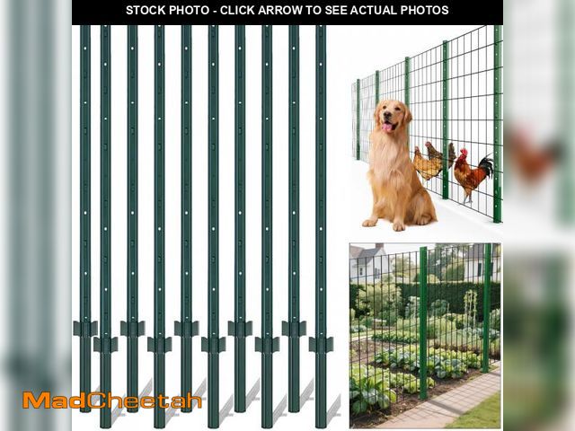Lot 74-12416212 - AMAGABELI GARDEN &amp; HOME Metal Fence Posts 4 Feet 10 Pack Heavy Duty No Dig Garden U Post Stakes ...