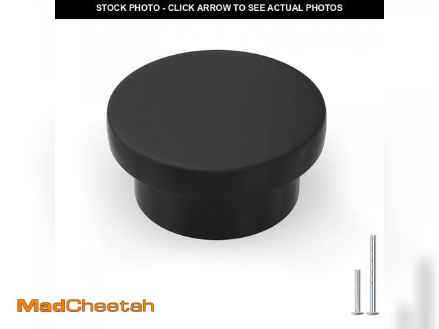 Lot 74-11551235 - homdiy 10 Pack Black Cabinet Knobs Round Kitchen Cabinet Knobs Metal Black Dresser Knobs Zinc Cabine...