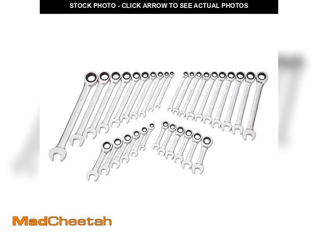 Lot 74-13112602 - GEARWRENCH SAE/Metric 72-Tooth Combination Ratcheting Wrench Tool Set (32-Piece) - UNUSED
