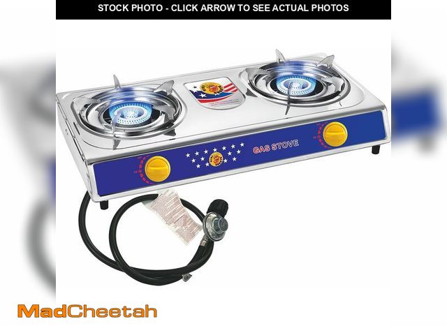Lot 74-13836413 - Vivicreate 2 Burner Propane Stove, [20000 BTU] Portable Camping Gas Cooktop with Auto Ignition, Stai...