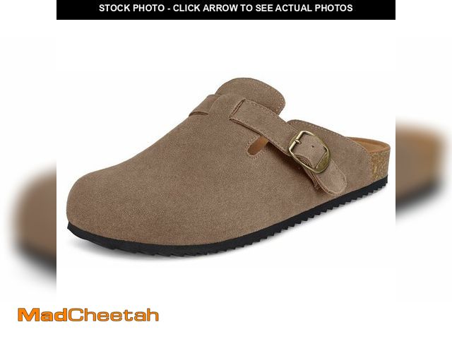Lot 74-13567840 - Cork Clogs for Women Mens Genuine Suede Leather Clogs Soft Footbed Potato Shoes with Arch Support Br...