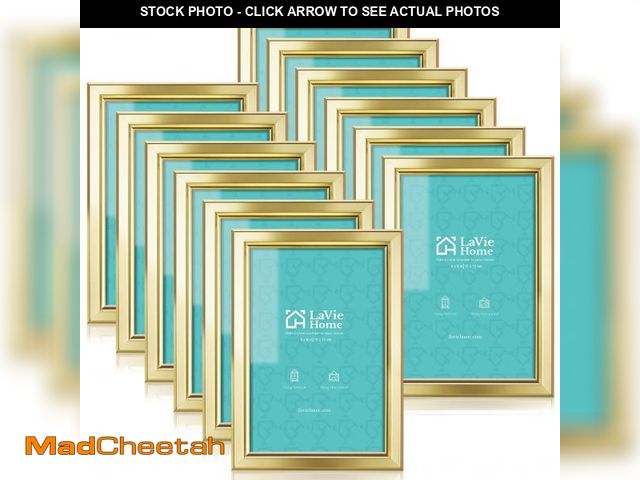 Lot 74-12117155 - LaVie Home 4x6 Picture Frames (12 Pack, Gold) Simple Designed Photo Frame with High Definition Glass...