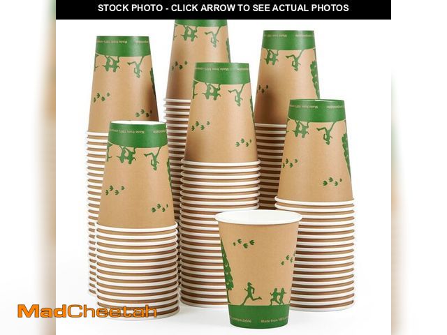 Lot 74-14058874 - ECOLipak 240 Count 12 oz Compostable Paper Cups, Biodegradable Disposable Paper Coffee Cups with PLA...