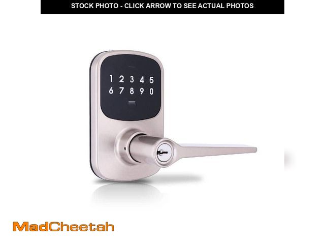 Lot 74-14262181 - Defiant Compact Touch Satin Nickel Electronic Touchpad Keyed Entry Door Handle with Freedom Style Le...