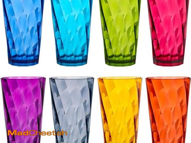 Lot 74-12127921 - US Acrylic Optix Plastic Reusable Drinking Glasses (Set of 8) 20oz Water Cups in Jewel Tone Colors |...