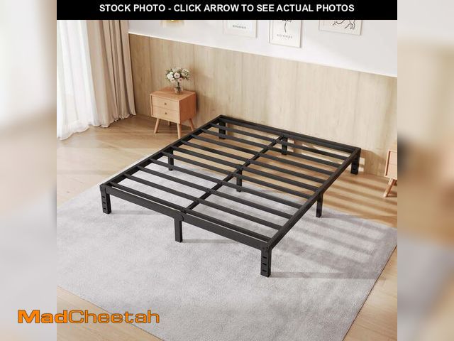 Lot 74-14087414 - COMASACH 12 inch Full Bed Frame, Easy Assembly, Heavy Duty Metal Platform, Noise Free, Black - UNUSE...