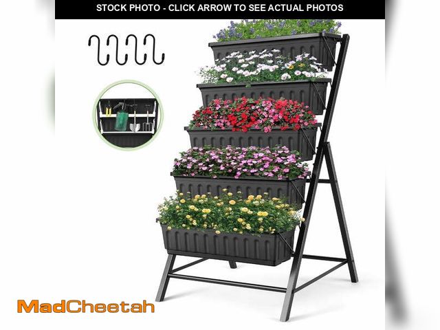Lot 74-13780154 - Funcid 4 ft Vertical Garden 5-Tier Raised Garden Bed Planter Box for Patio Balcony Flower Herb Frees...