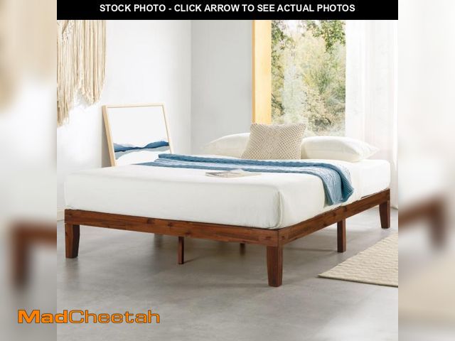 Lot 74-12136037 - Mellow Naturalista Classic - 12 Inch Solid Wood Platform Bed with Wooden Slats, No Box Spring Needed...