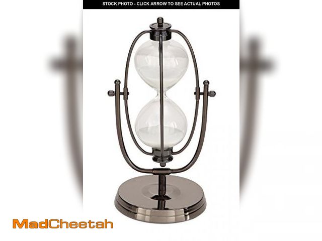 Lot 74-3734997 - Benzara Antique Colonial Stunning Glass 30 Minutes Sand Timer, Metallic Black - UNUSED