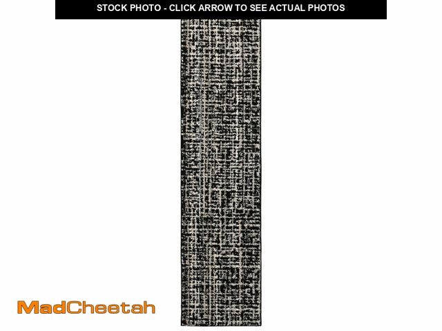 Lot 74-13802645 - Garland Rug Rumba Black/Earth Tones 2 Ft. X 8 Ft. Modern Abstract Area Rug Ã¢â¬â Soft, Anti-Skid,...