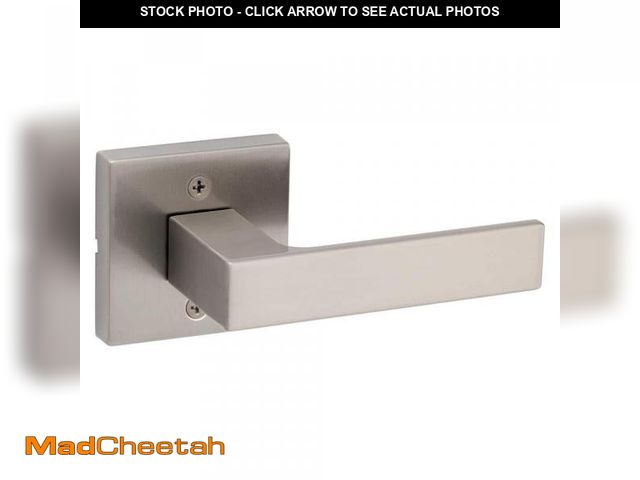 Lot 74-12412624 - Kwikset Singapore Satin Nickel Reversible Square Straight Half Dummy Door Handle - UNUSED