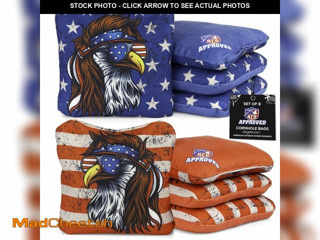 Lot 74-14151701 - Play Platoon ACO Tournament Series Cornhole Bags Set of 8 - Pro Style Dual Sided Slick and Sticky Si...
