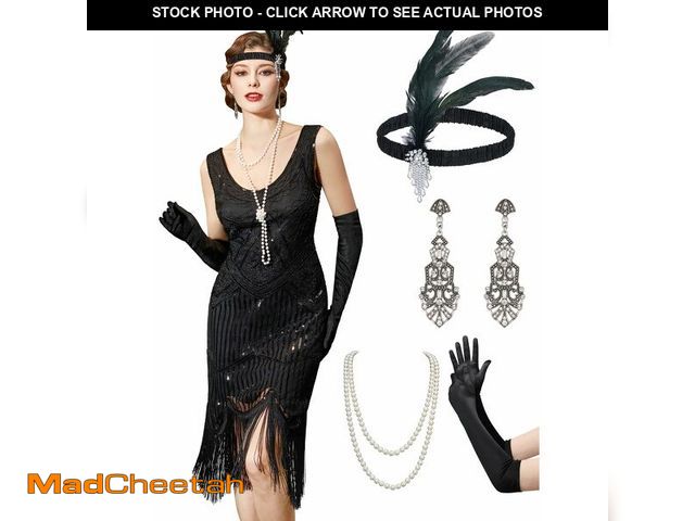 Lot 74-12444679 - YESSA Flapper Dresses 1920s Gatsby Dress for Women Roaring 20s Costumes Fringed Sequin Cocktail Dres...