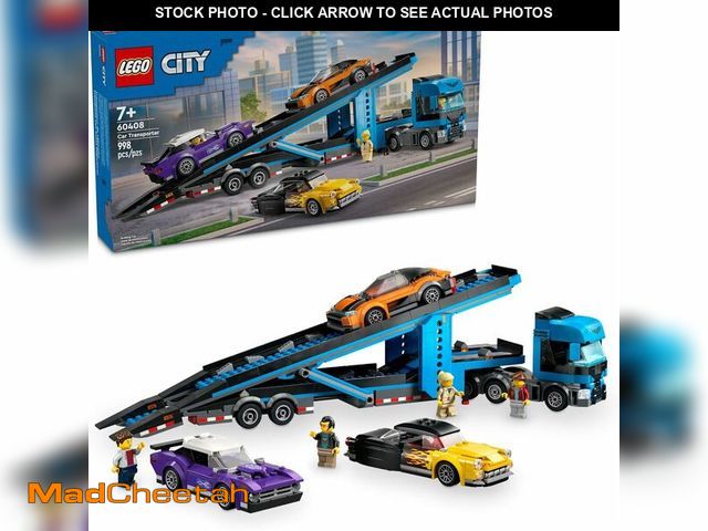 Lot 74-12836604 - LEGO City Car Transporter Truck with Sports Cars Building Toy Set - Semi Truck Toy with Carrier &amp...