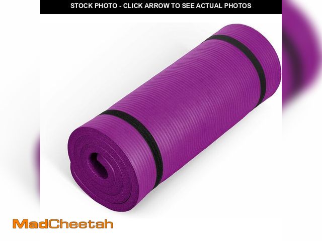 Lot 74-12632872 - CAP Barbell Yoga Mat 1" Thick with Carrying Strap - High Density Exercise Mat for Yoga, Pilates, Str...
